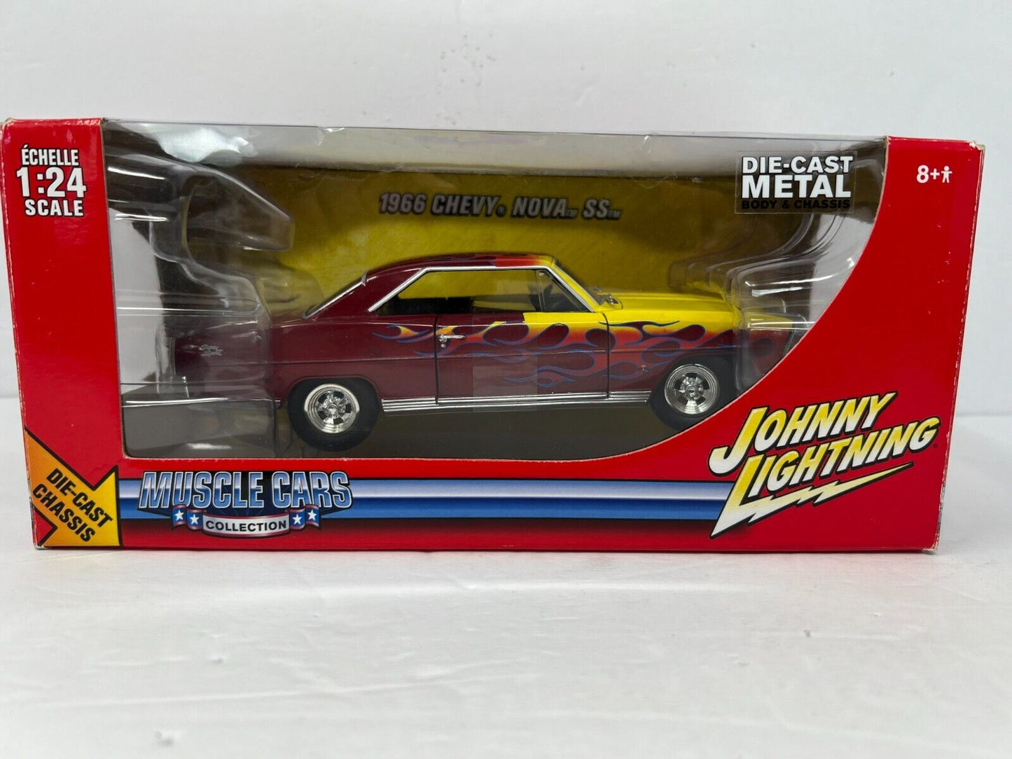 Johnny Lightning Muscle Car 1966 Chevy Nova SS 1:24 Diecast Metal Body & Chassis