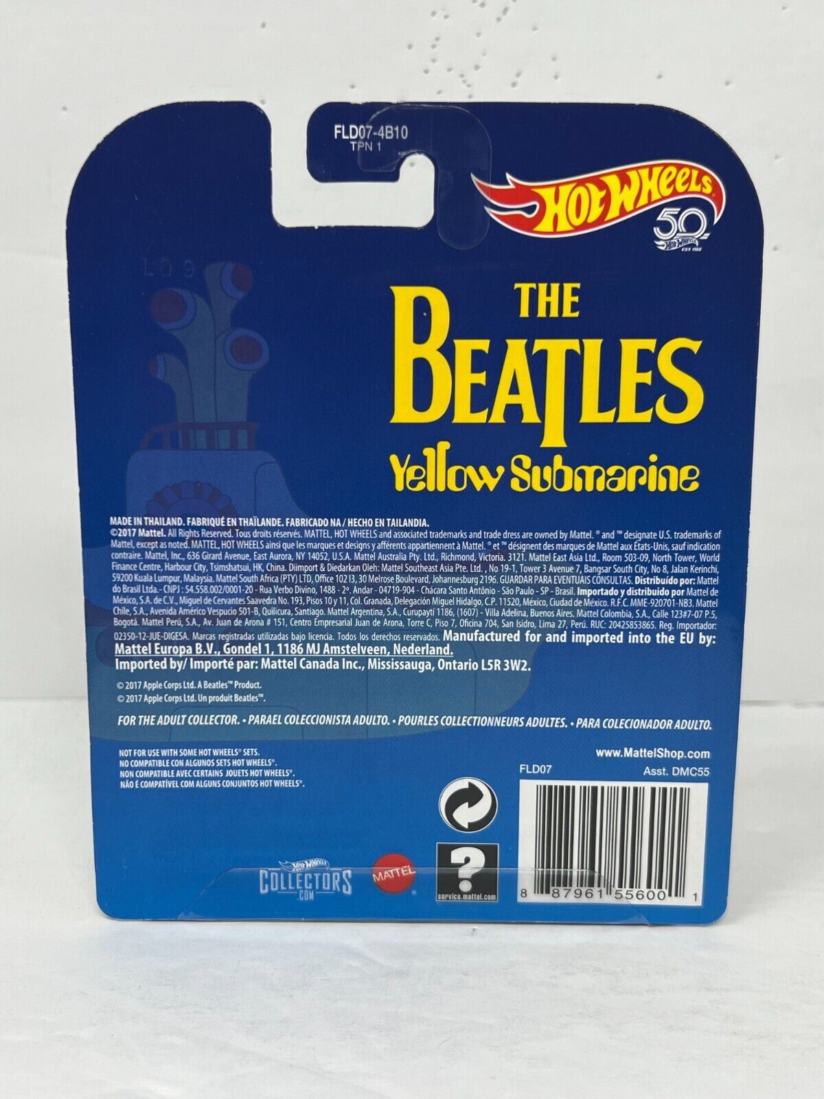 Hot Wheels Retro Entertainment The Beatles Yellow Submarine 1:64 Diecast