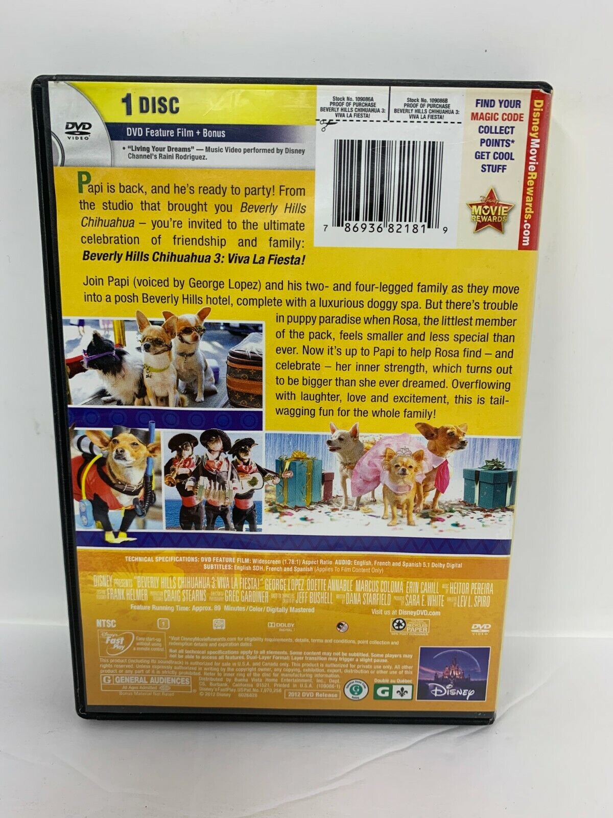 Disney Beverly Hills Chihuahua 3 (DVD) Live Action Good Condition!!!