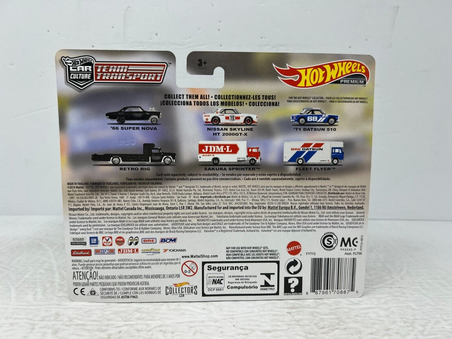 Hot Wheels Premium '71 Datsun 510 Fleet Flyer #9 Team Transport 1:64 Diecast