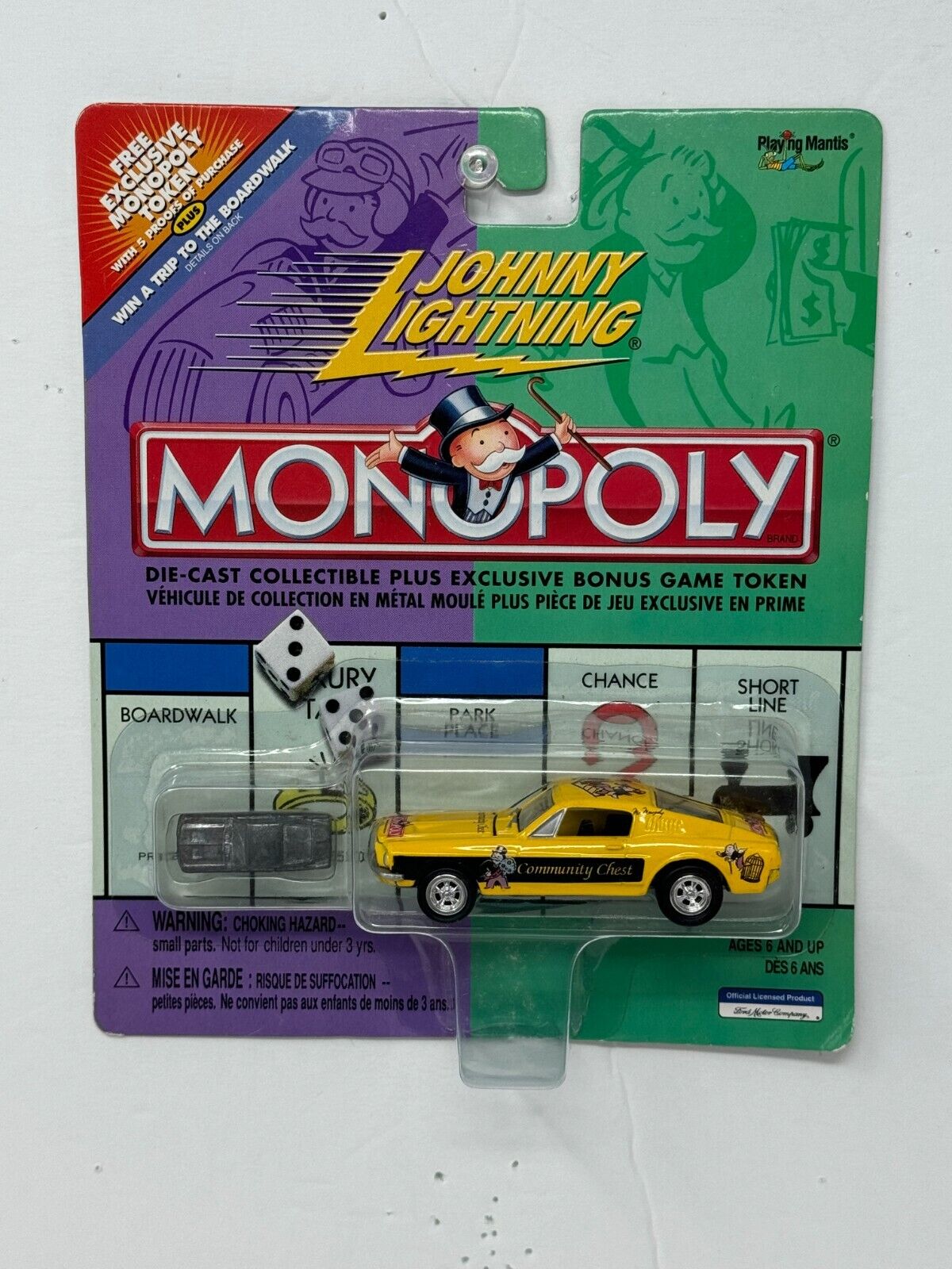 Johnny Lightning Monopoly 1968 Mustang Community Chest 1:64 Diecast