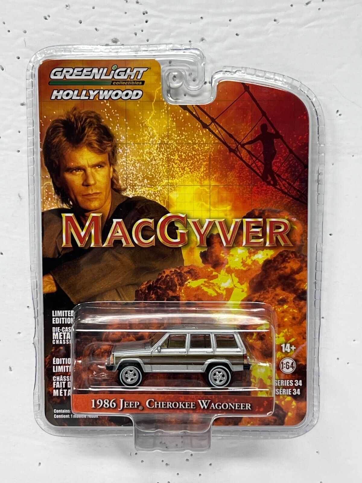 Greenlight Hollywood MacGyver 1986 Jeep Cherokee Wagoneer 1:64 Diecast