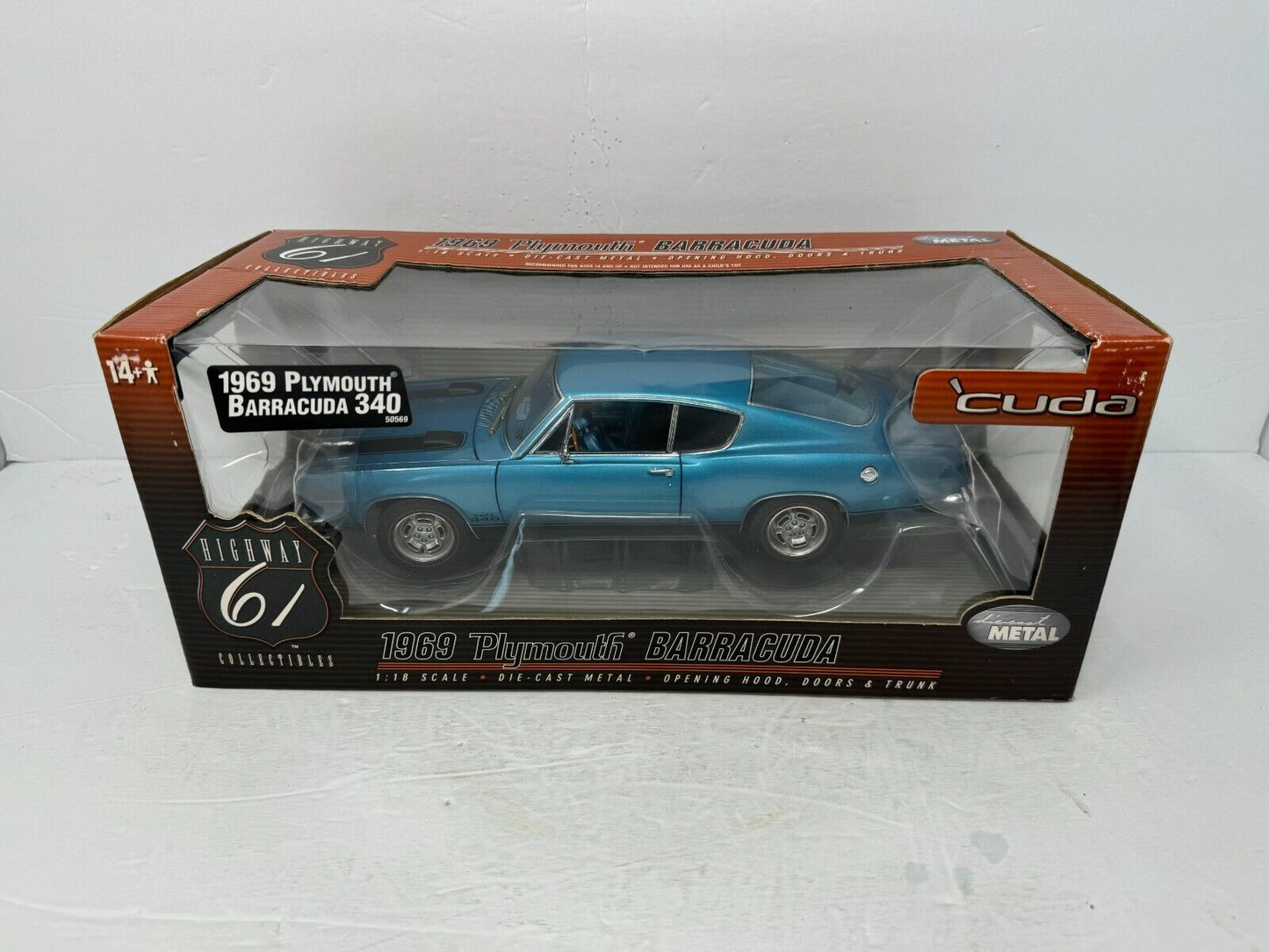 Highway 61 1969 Plymouth Barracuda 340 1:18 Diecast