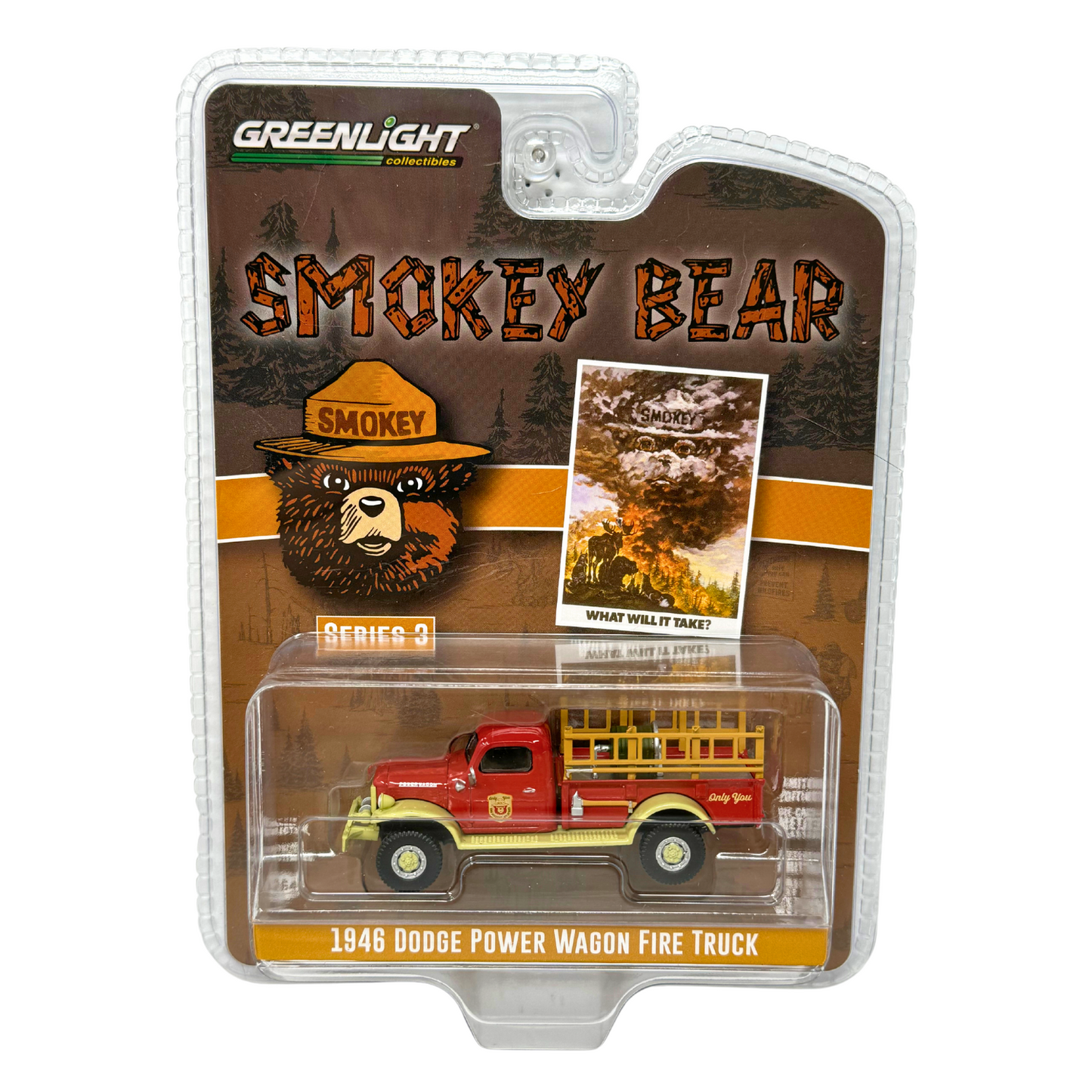 Greenlight Smokey Bear 1964 Dodge Power Wagon Fire Truck 1:64 Diecast