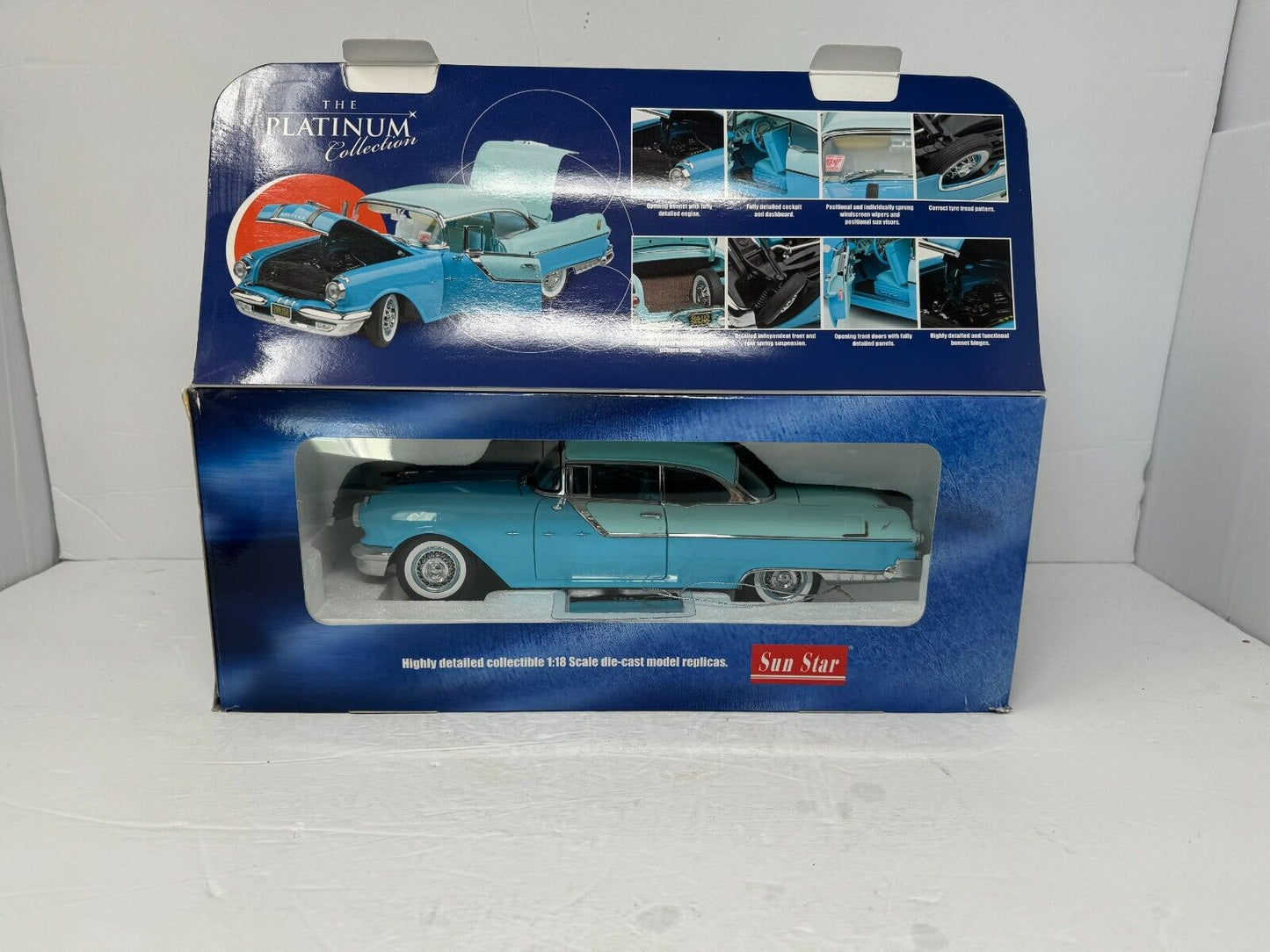 Sun Star 1955 Pontiac Star Chief Hard Top Platinum Collection 1:18 Diecast