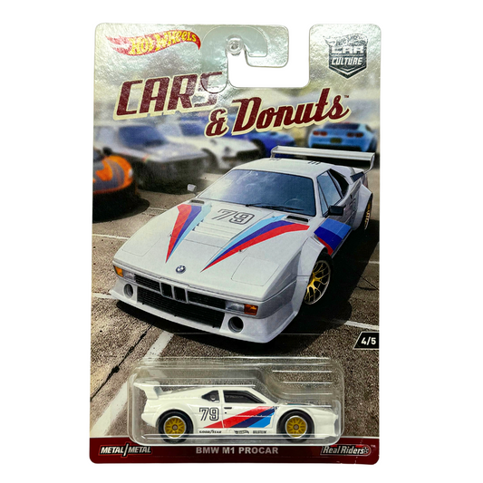 Hot Wheels Cars & Donuts BMW M1 Procar Real Riders 1:64 Diecast