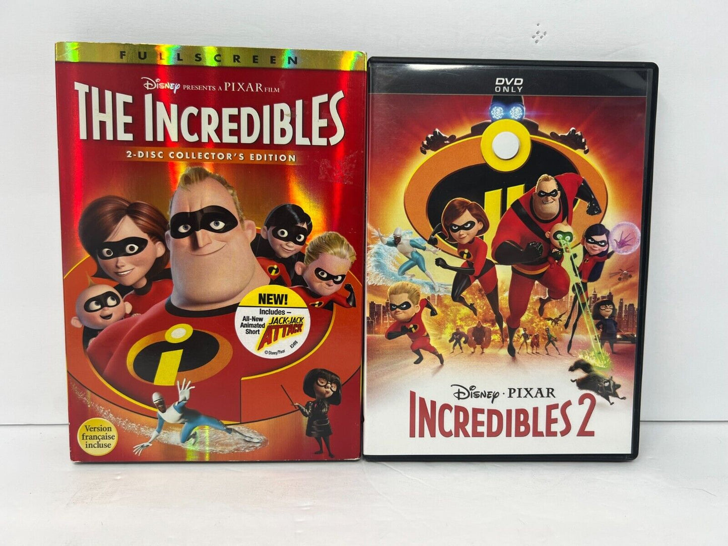 Disney The Incredibles 1 & 2 (DVD) Collection Lot of 2 Good Condition!!!