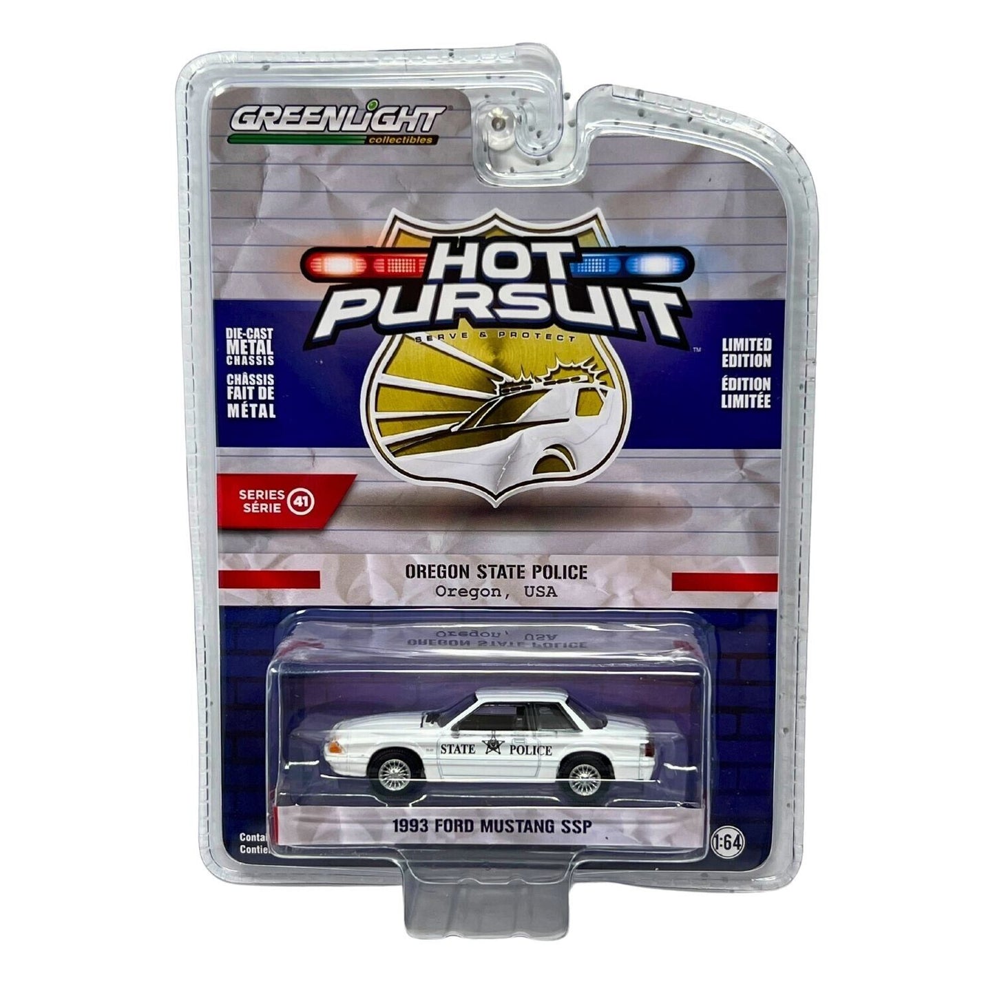 Greenlight Hot Pursuit 1993 Ford Mustang SSP 1:64 Diecast