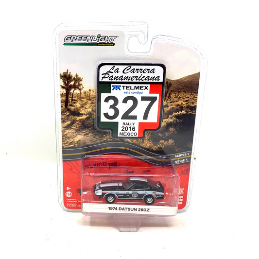 Greenlight 1974 Datsun 260z La Carrera Panamericana 327 Rally  1:64 Diecast