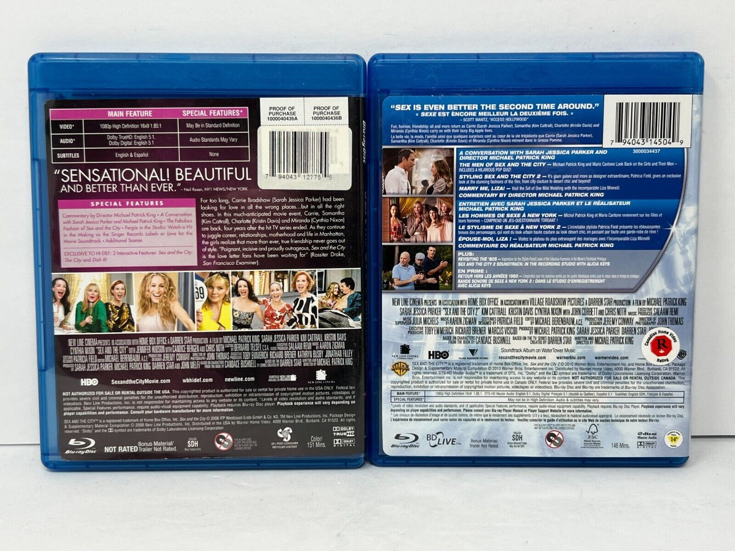 Sex and the City / Sex and the City 2 (Blu-ray) Comedy Good Condition!!!