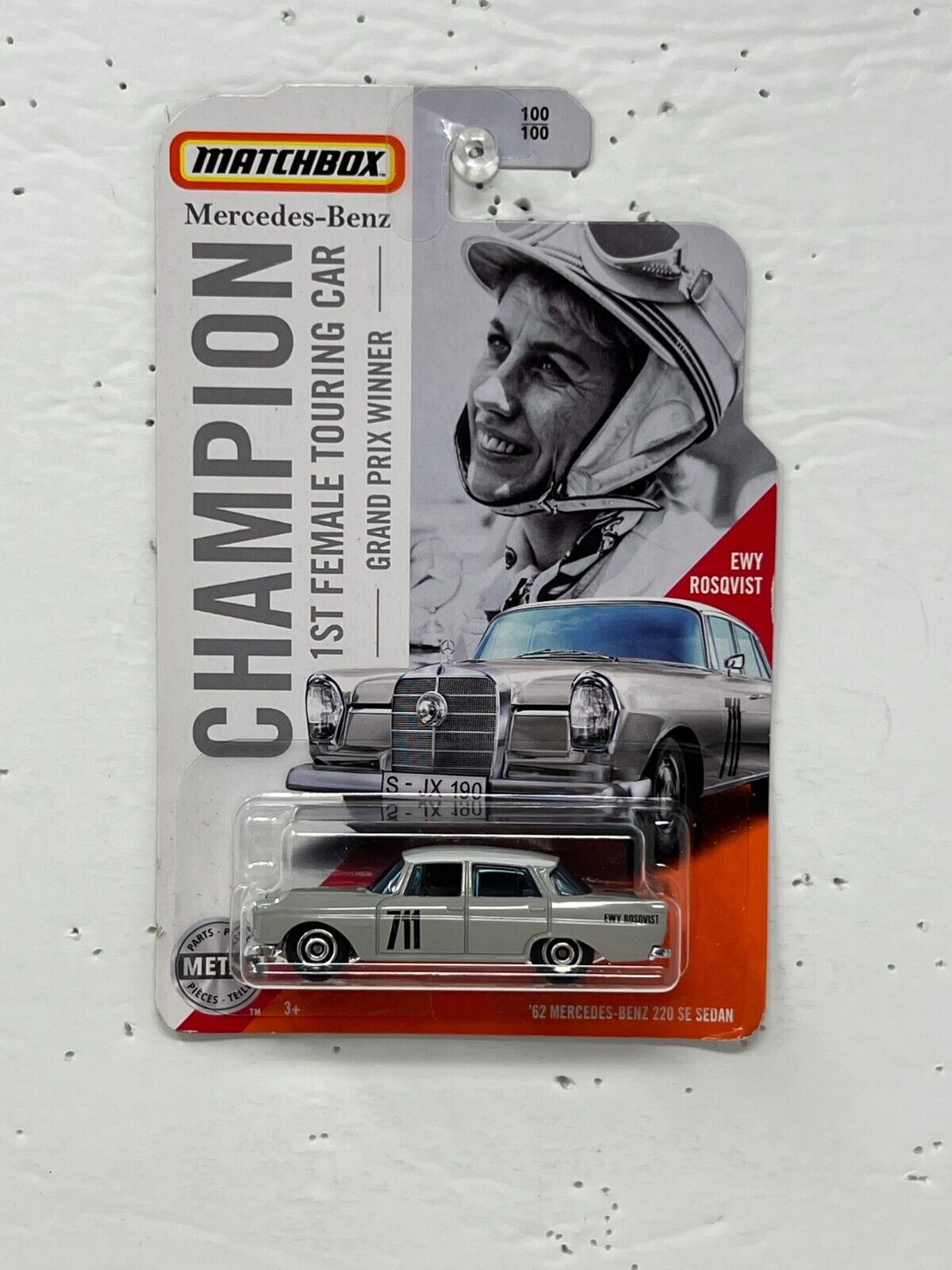 Matchbox Ewy Rosqvist Grand Prix 1962 Mercedes-Benz 220 SE Sedan 1:64 Diecast V2