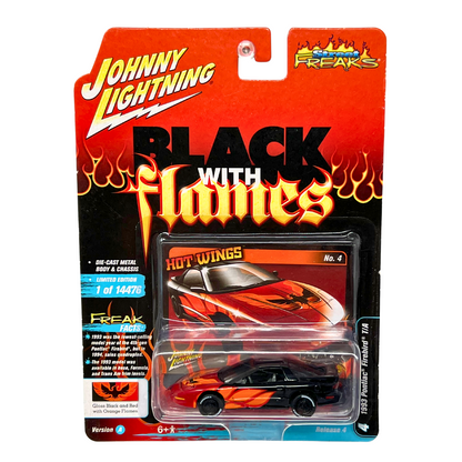 Johnny Lightning Black with Flames 1993 Pontiac Firdbird TA 1:64 Diecast