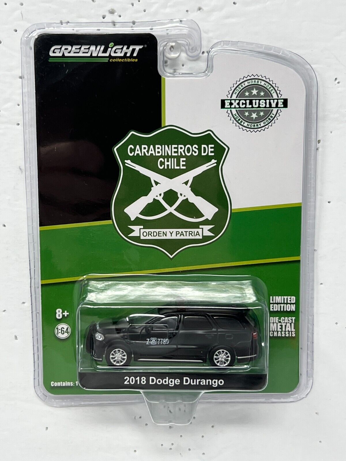Greenlight Hobby Exclusive Carabineros De Chile 2018 Dodge Durango 1:64 Diecast