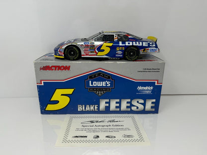 Action Nascar #5 Blake Feese Lowe's 2005 Monte Carlo AUTOGRAPHED 1:24 Diecast