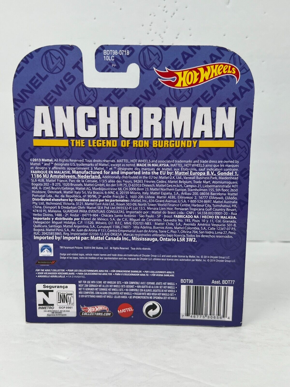 Hot Wheels Retro Entertainment Anchorman 1977 Custom Dodge Van 1:64 Diecast