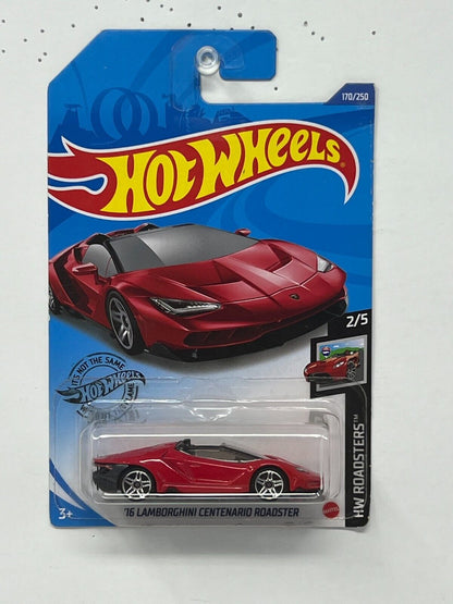 Hot Wheels HW Roadsters 2016 Lamborghini Centenario Roadster 1:64 Diecast Red