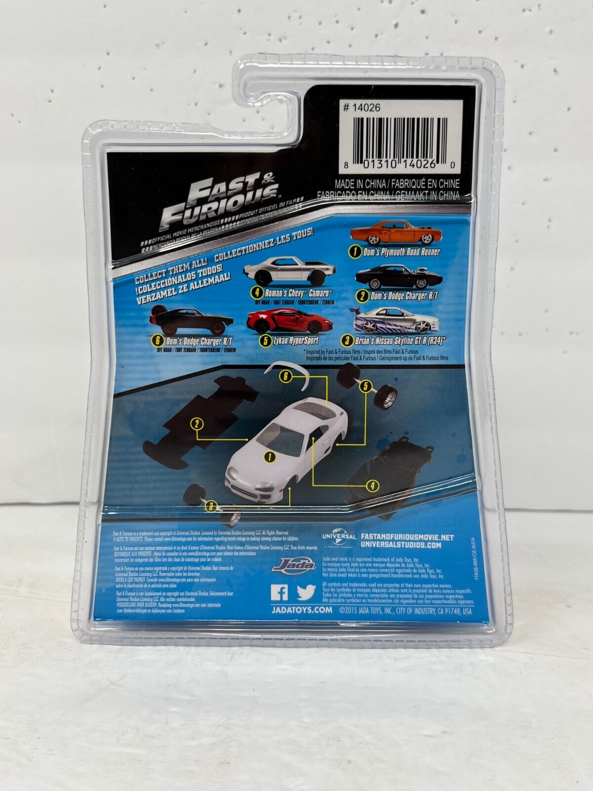 Jada Fast & Furious Build N Collect Dom's Plymouth Road Runner 1:55 Diecast