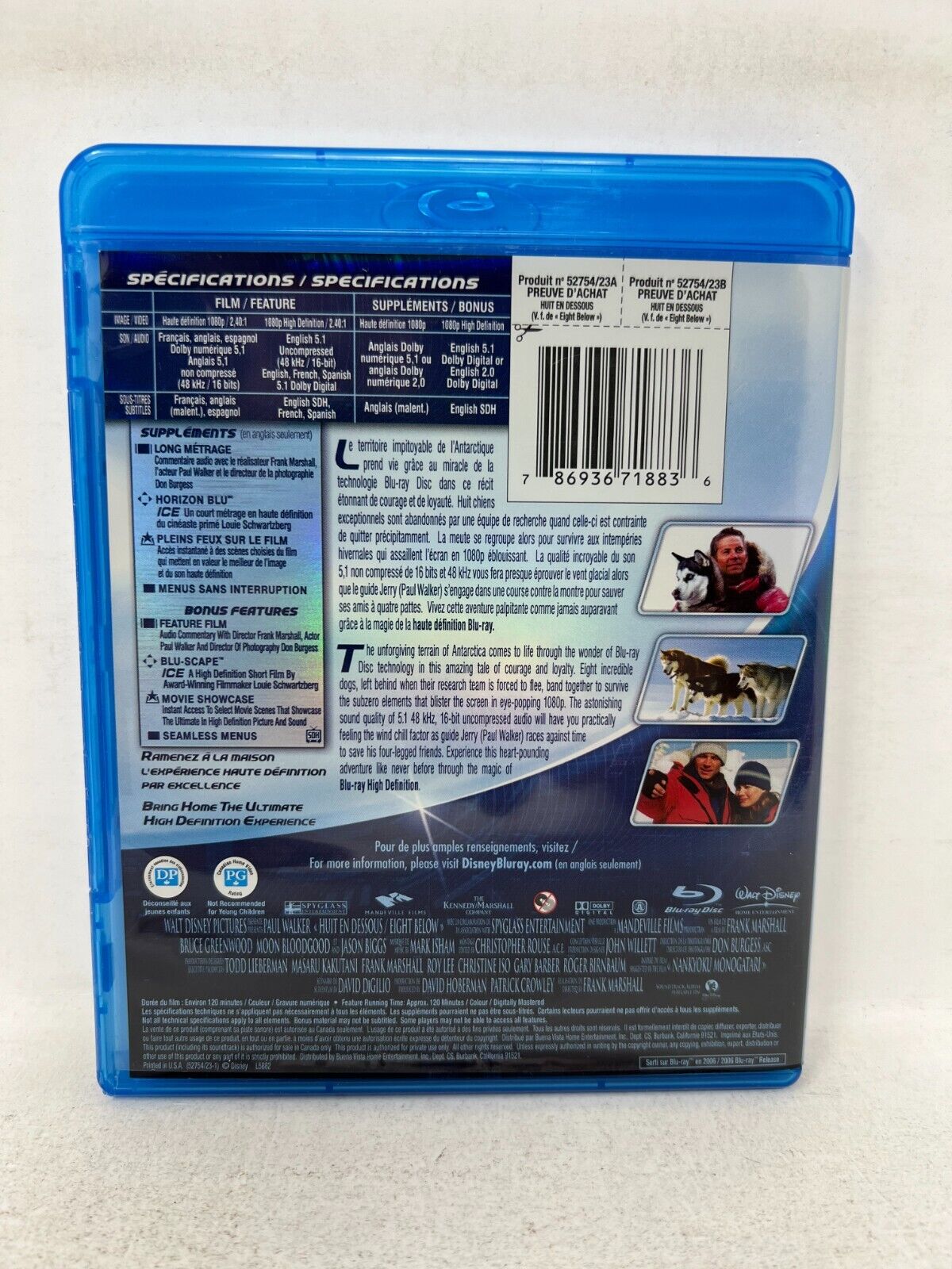 Eight Below (Blu-ray) Disney Live Action Good Condition!!!