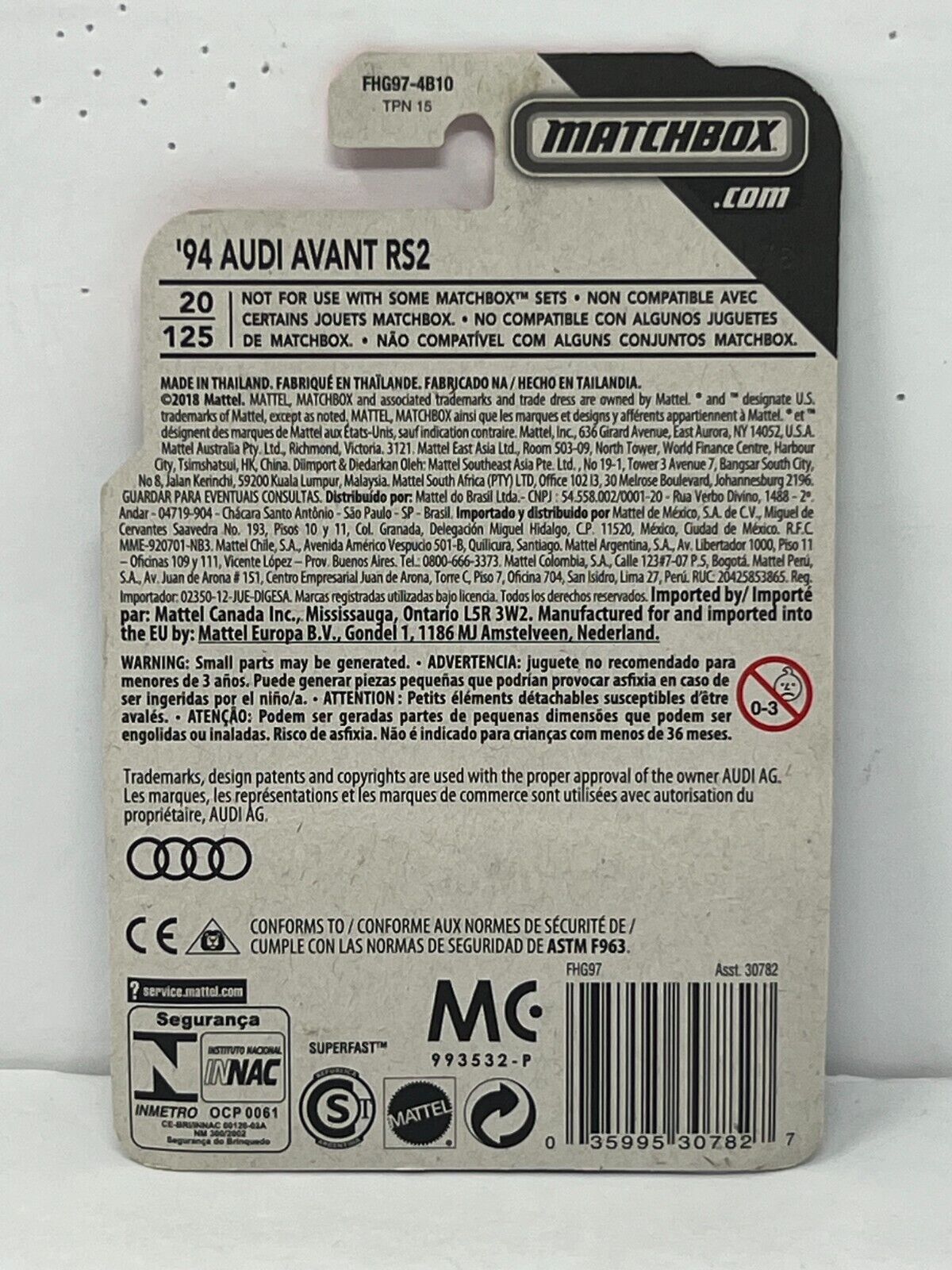 Matchbox Road Trip 1994 Audi Avant RS2 1:64 Diecast