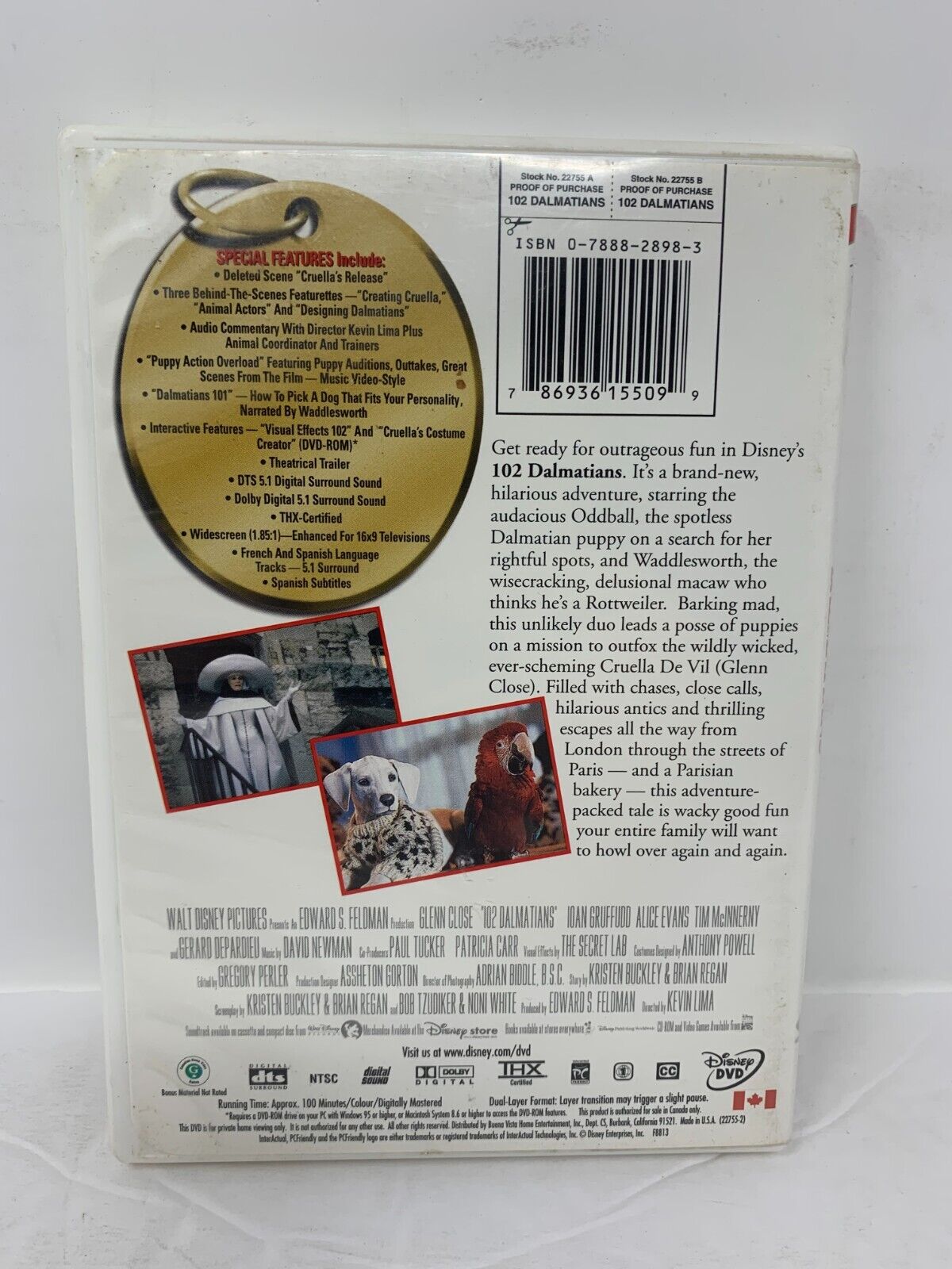 Disney 102 Dalmatians (DVD) Live Action Good Condition!!!