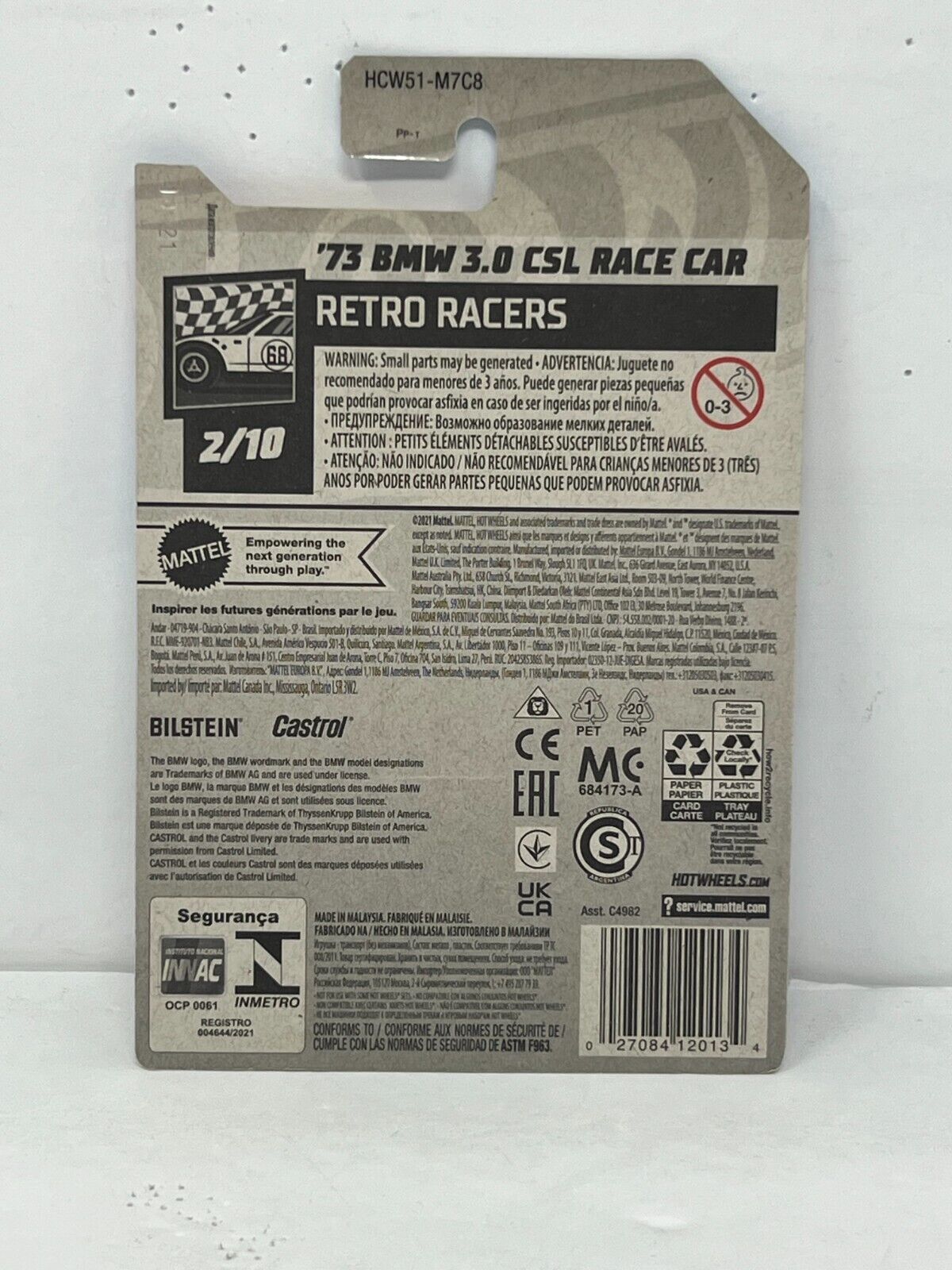 Hot Wheels Retro Racers 1973 BMW 3.0 CSL Race Car 1:64 Diecast