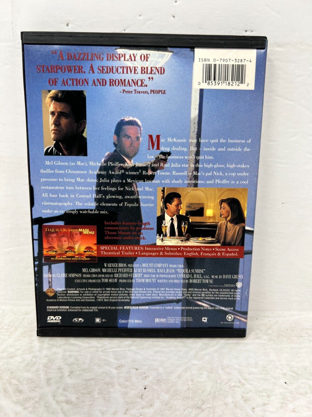 Tequila Sunrise (DVD) Crime Romance Good Condition!!!