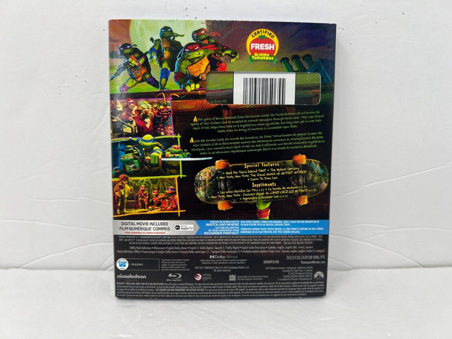 Teenage Mutant Ninja Turtles Mutant Mayhem (Blu-ray) Kids Cartoon New and Sealed