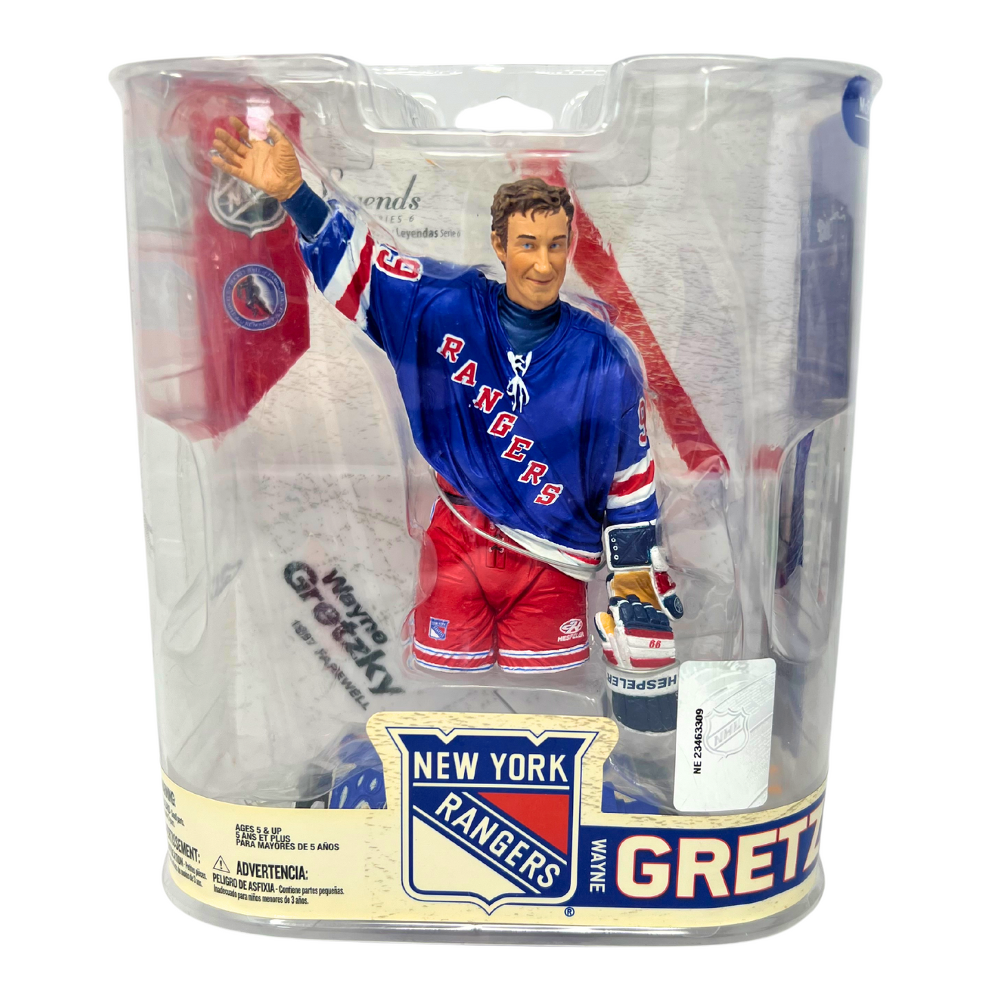 Mcfarlane NHL Legends Series 6 Wayne Gretzky New York Rangers Blue Jersey Figure