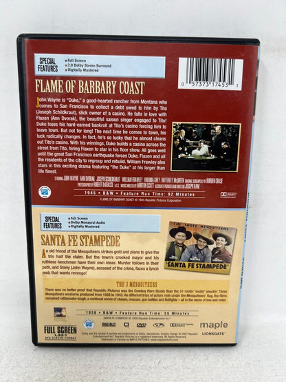 Flame of Barbary Coast / Santa Fe Stampede (DVD) John Wayne Good Condition!!!