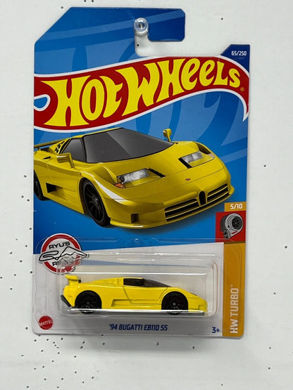 Hot Wheels HW Turbo '94 Bugatti EB110 SS Yellow 1:64 Diecast