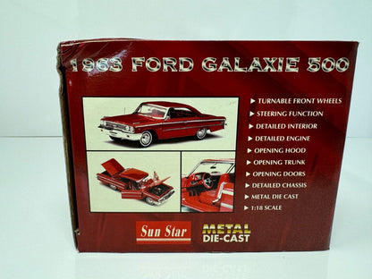 Sun Star 1963 Ford Galaxie 500 Hard Top 1:18 Diecast