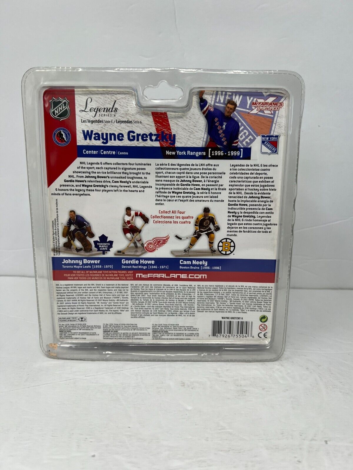 Mcfarlane NHL Legends Series 6 Wayne Gretzky New York Rangers Blue Jersey Figure