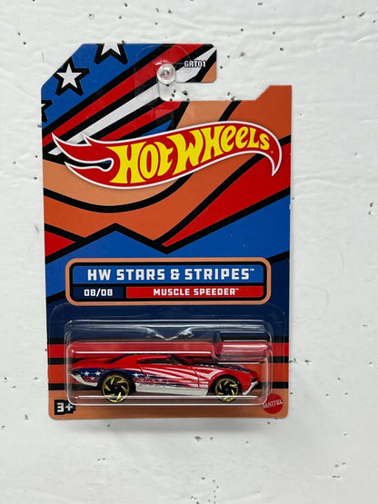 Hot Wheels HW Stars & Stripes Muscle Speeder Fantasy Cars 1:64 Diecast V3