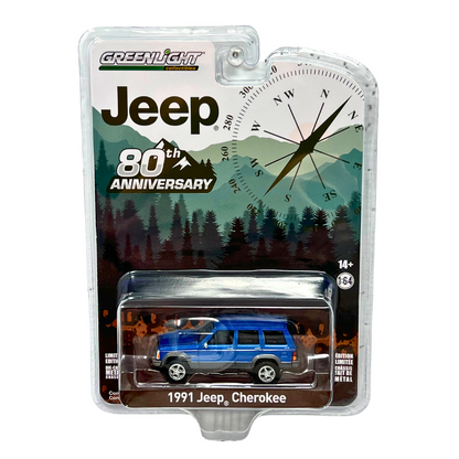 Greenlight Jeep 80th Anniversary 1991 Jeep Cherokee 1:64 Diecast