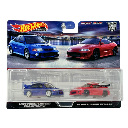 Hot Wheels Premium Mitsubishi Lancer Evolution VI & 1995 Eclipse 1:64 Diecast