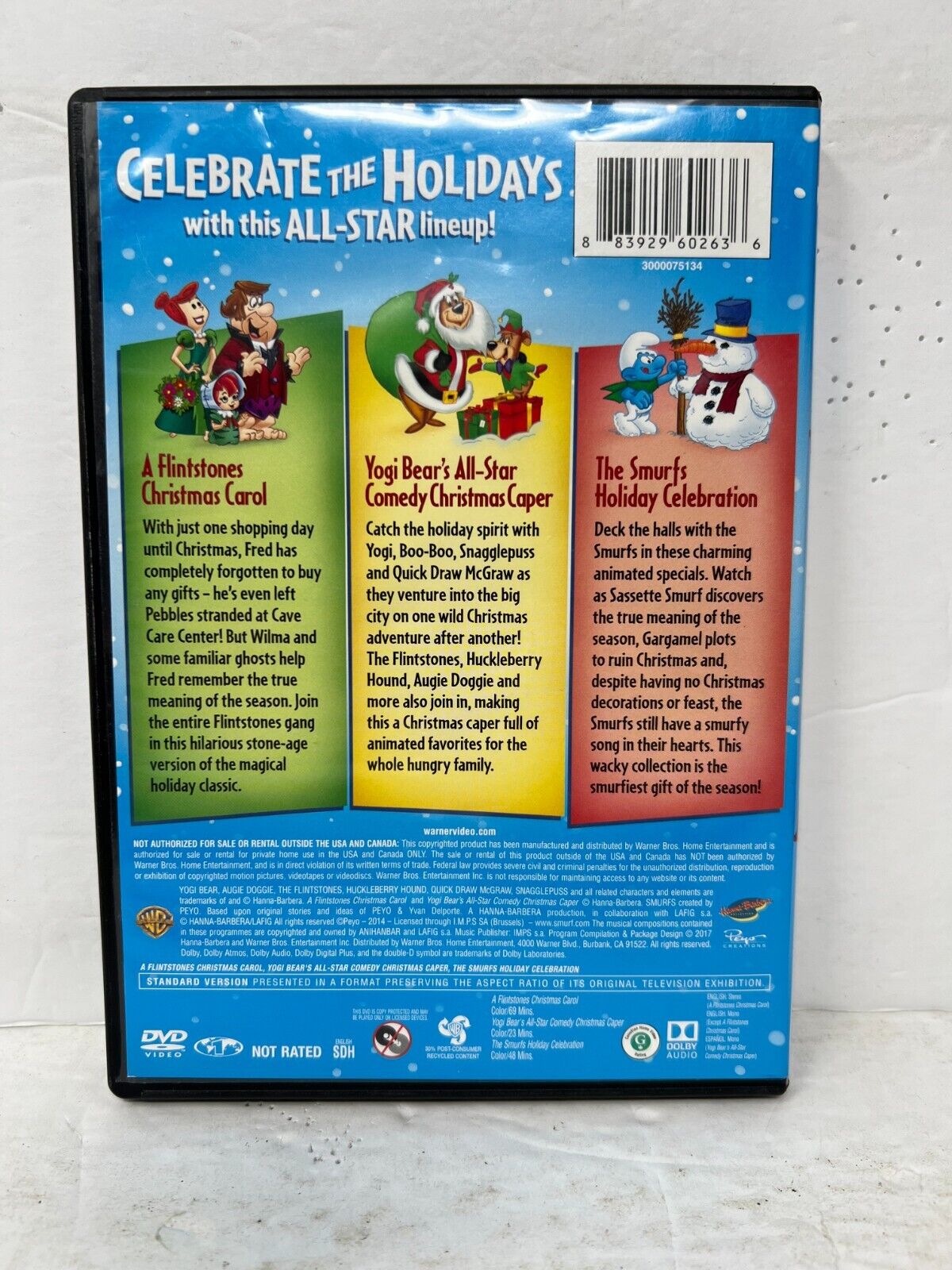 Hanna Barbera Holiday Triple Feature (DVD) Kids Cartoon Good Condition!!!