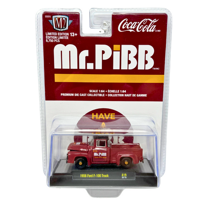 M2 Machines Coca-Cola Mr. Pibb 1956 Ford F-100 Truck 1:64 Diecast