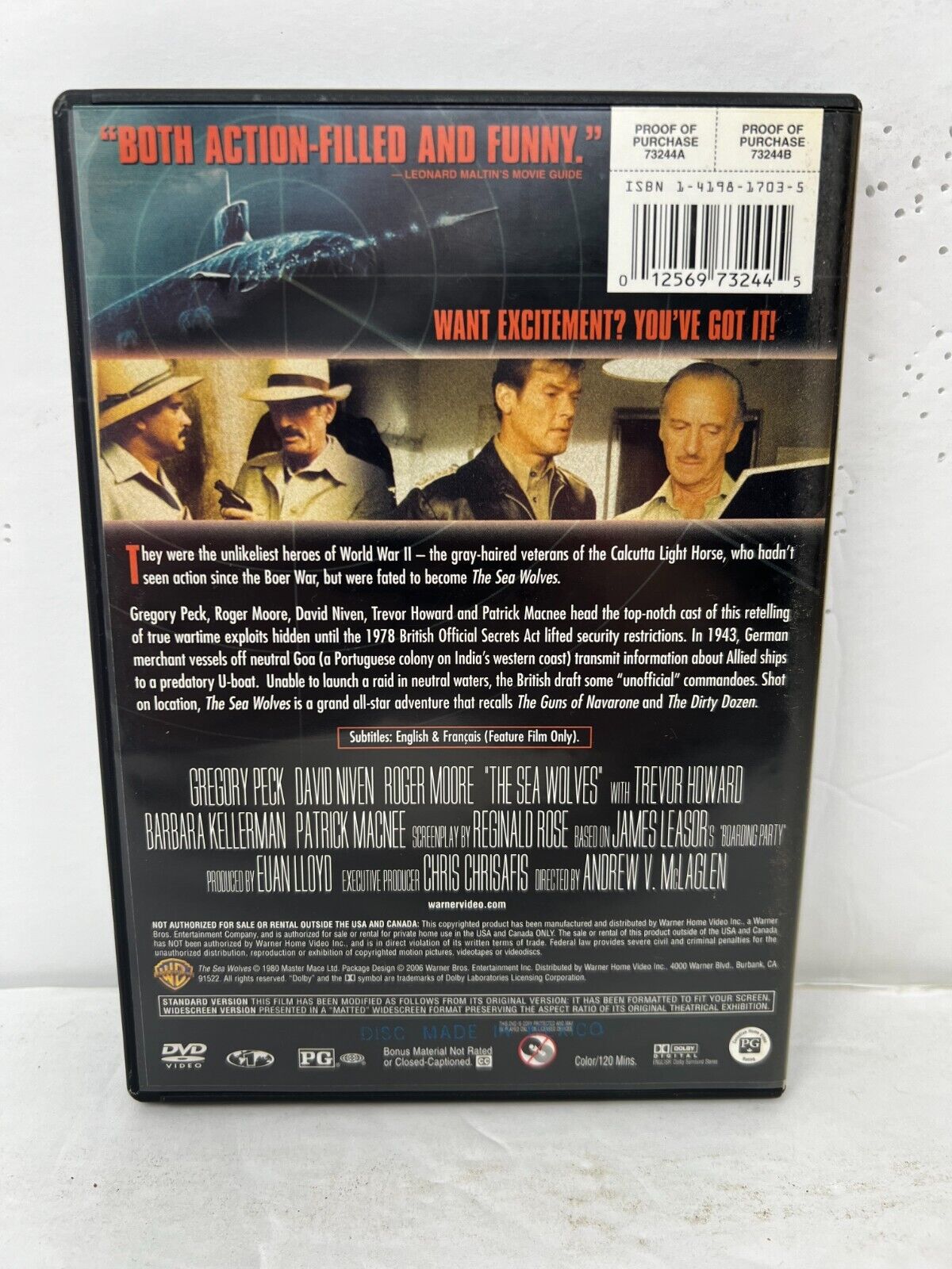 The Sea Wolves (DVD) War Good Condition!!!