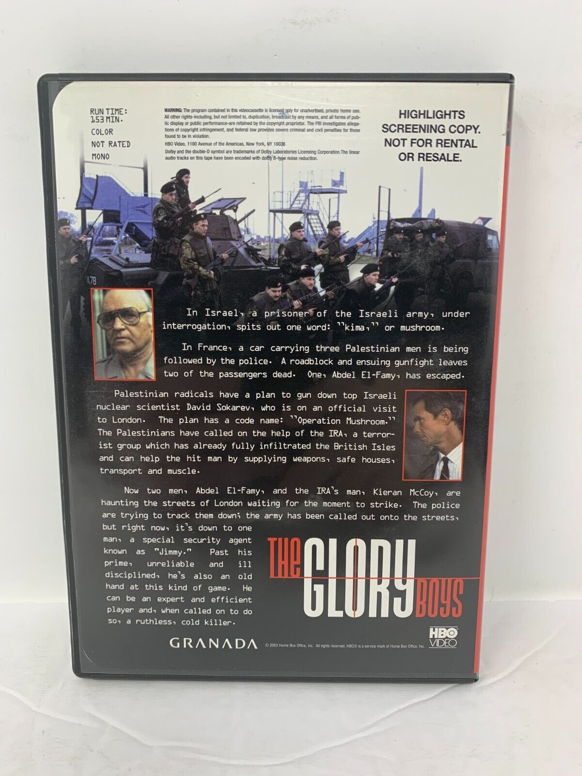 The Glory Boys (DVD) Thriller Good Condition!!