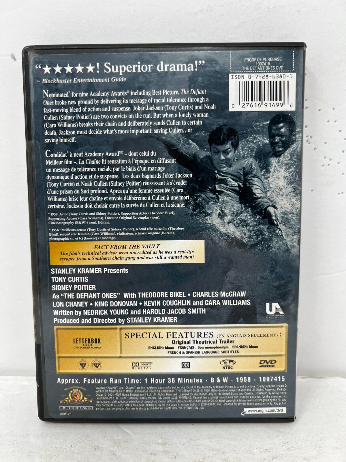 The Defiant Ones (DVD) Drama Good Condition!!!