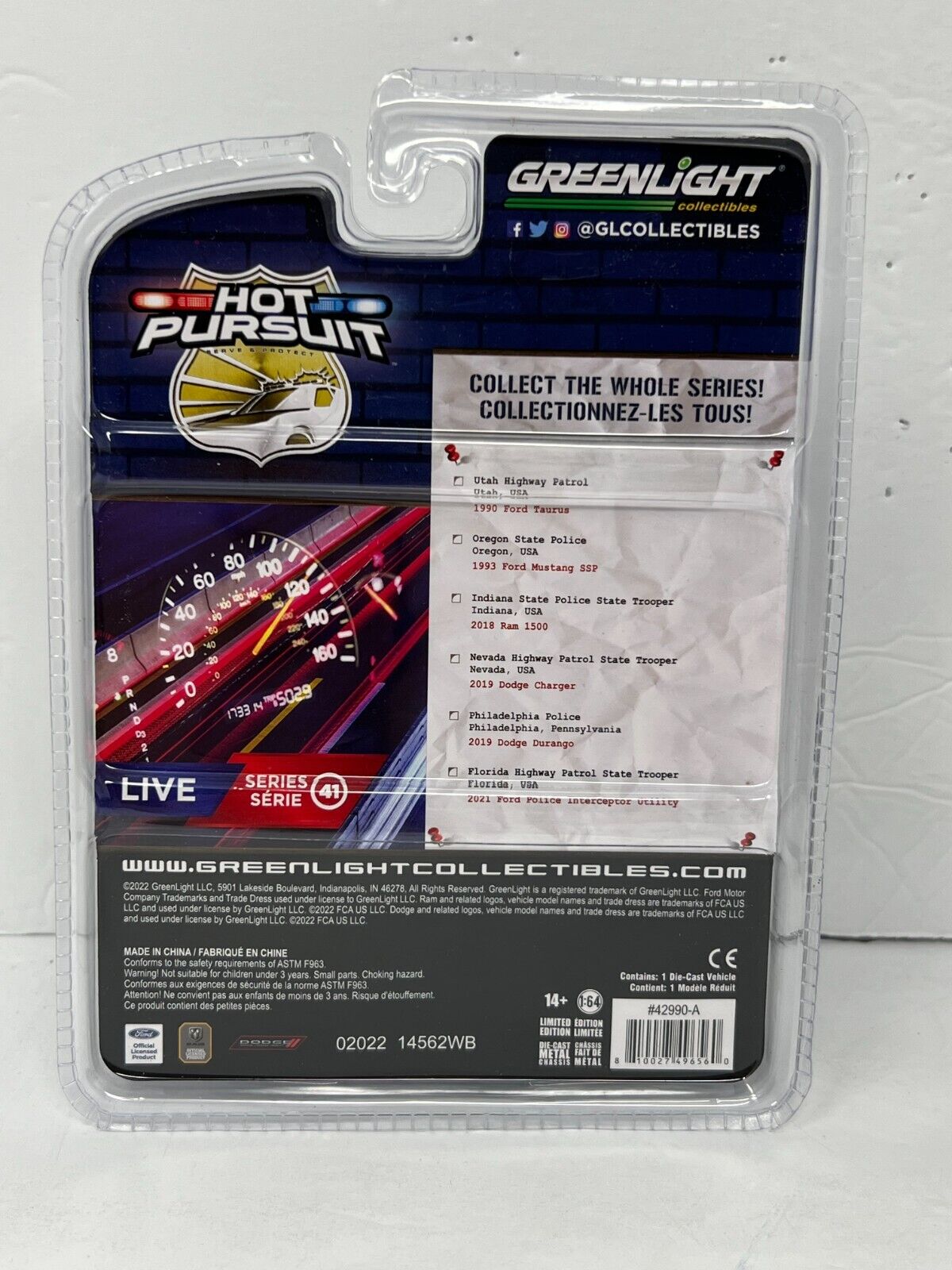 Greenlight Hot Pursuit 1990 Ford Taurus 1:64 Diecast