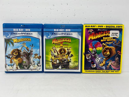 Madagascar 3-Movie Collection Trilogy (Blu-ray) Good Condition!!!