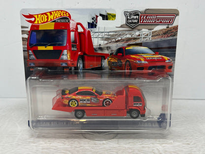 Hot Wheels Premium Nissan Silvia (S15) & Hauler #40 Team Transport 1:64 Diecast