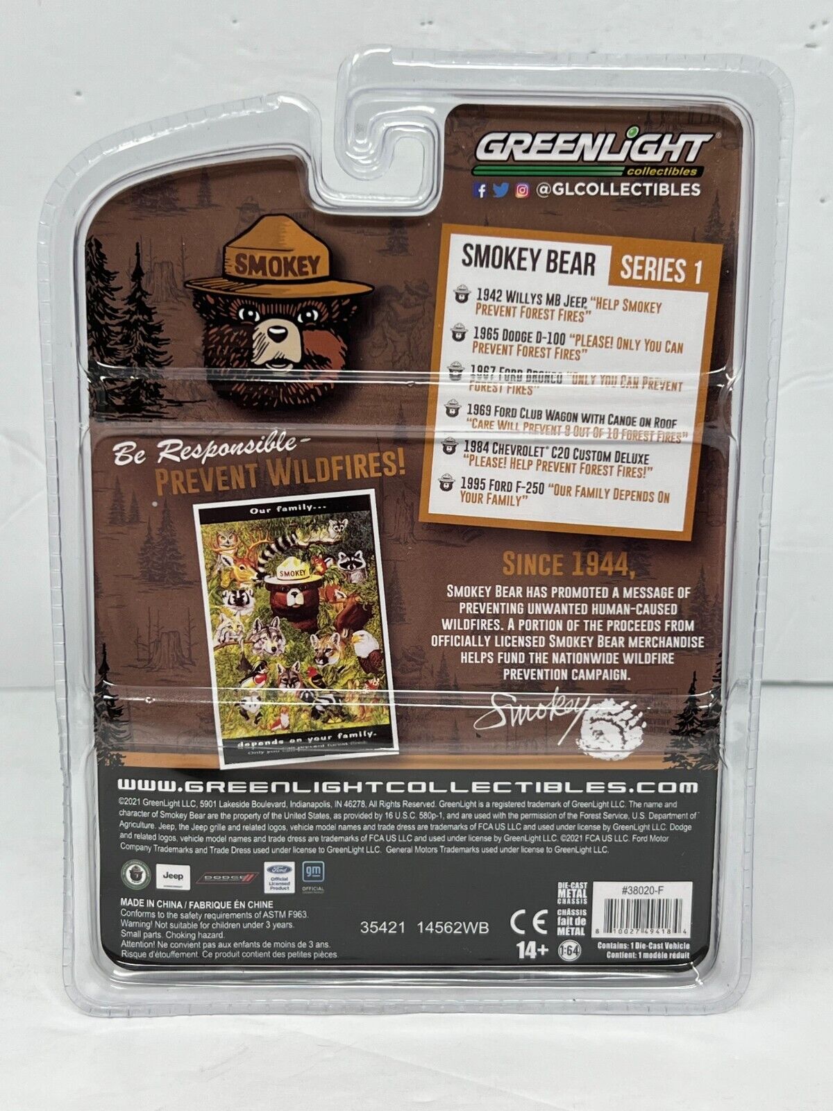 Greenlight Hollywood Smokey Bear 1995 Ford F-250 1:64 Diecast