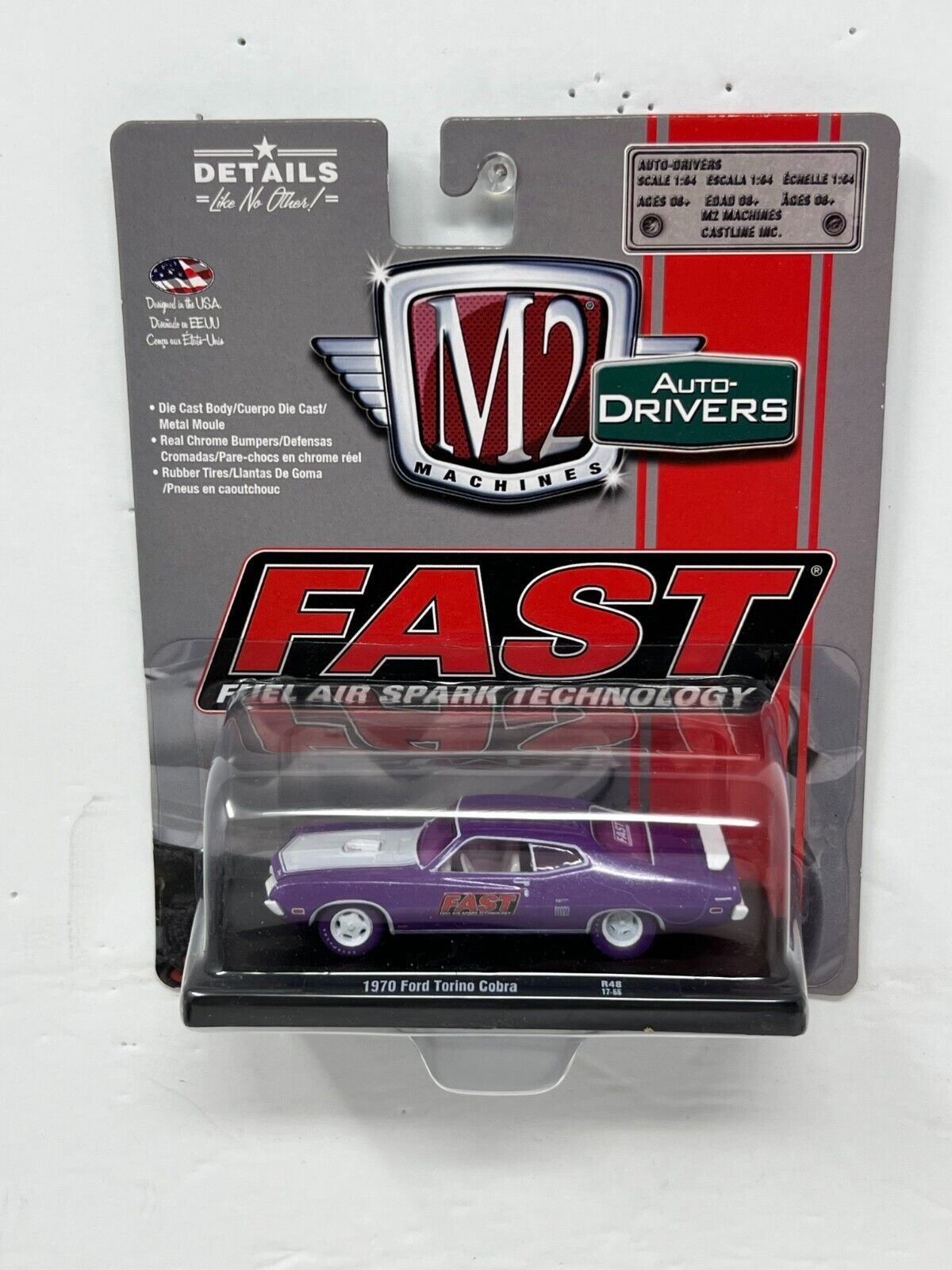 M2 Machines Fast 1970 Ford Torino Cobra CHASE Auto-Drivers 1:64 Diecast