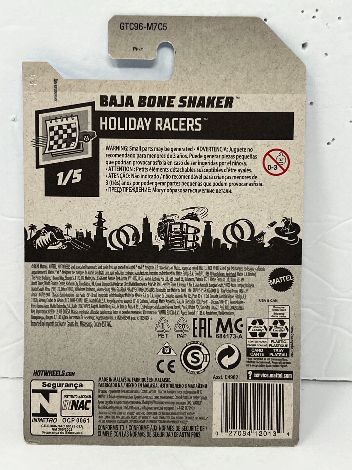 Hot Wheels Treasure Hunt Holiday Racers Baja Bone Shaker 1:64 Diecast