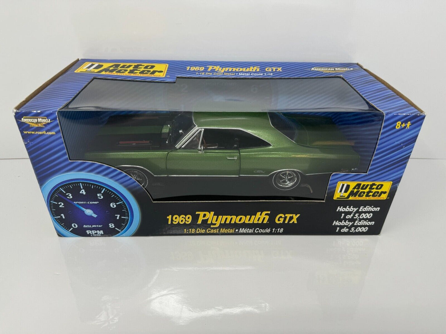 Ertl American Muscle Auto Meter 1969 Plymouth GTX Hobby Edition 1:18 Diecast