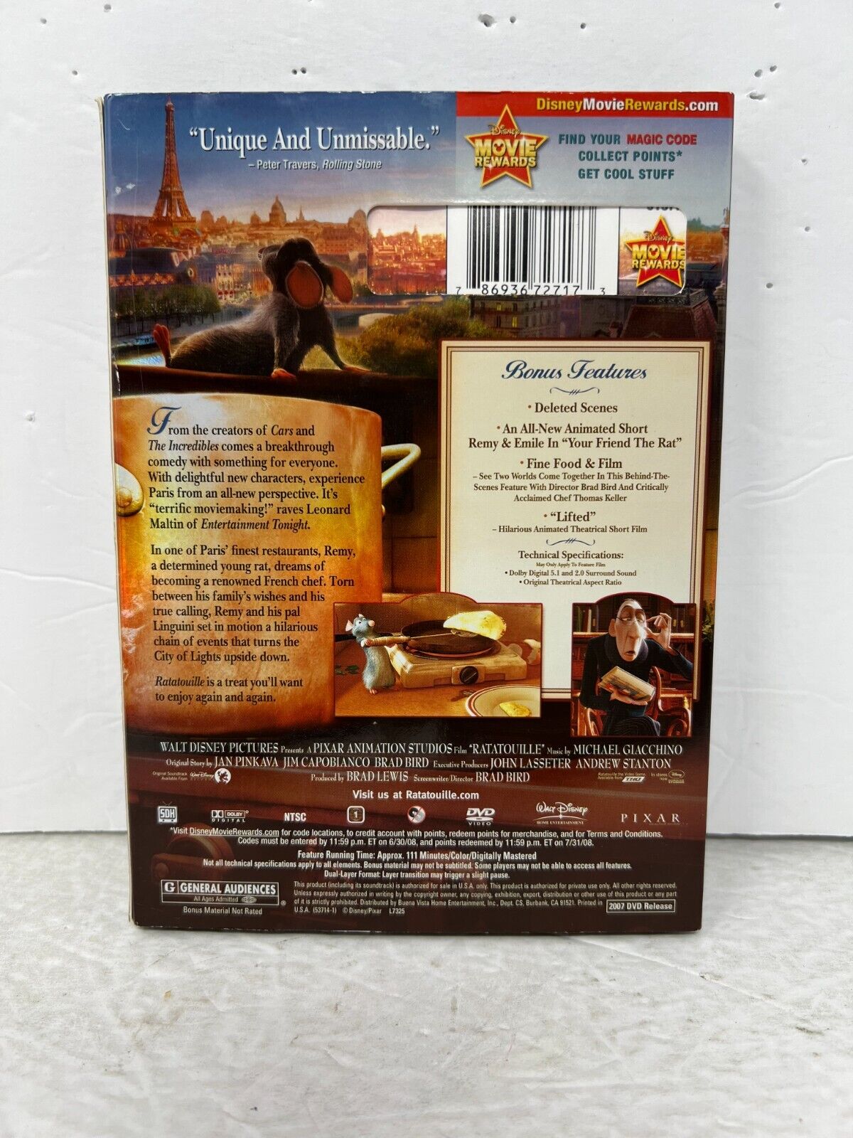 Disney Ratatouille (DVD) Good Condition!!!