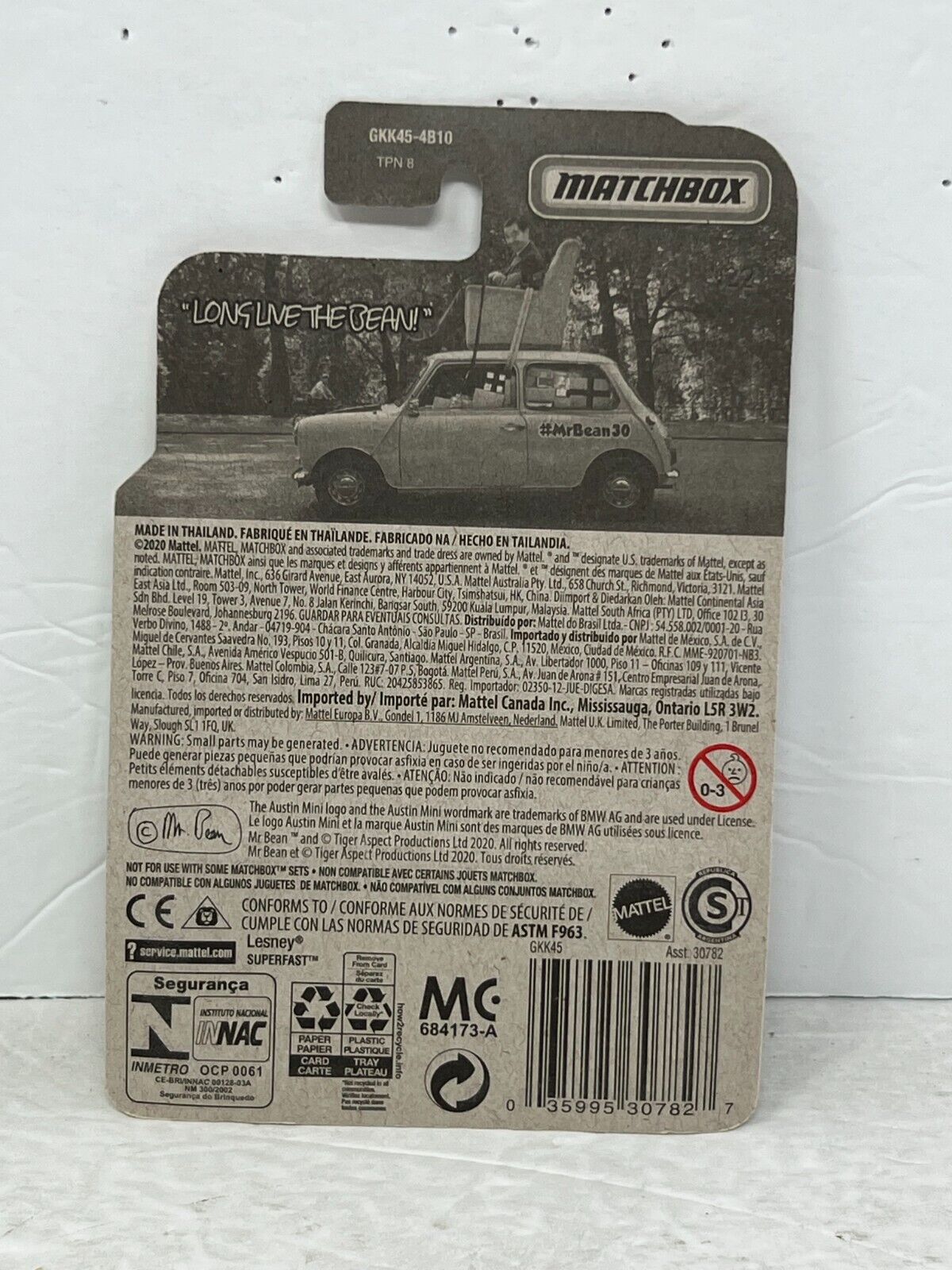 Matchbox Mr. Bean Mini Cooper 1:64 Diecast V4