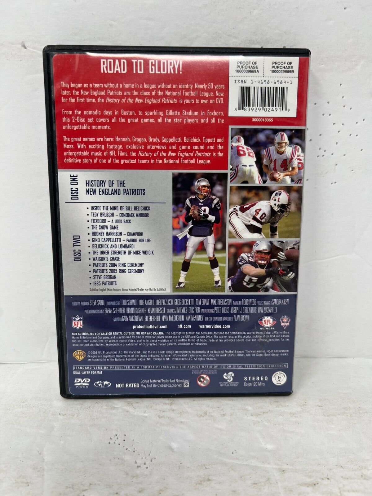 History Of The New England Patriots (DVD) Sports NFL Good Condition!!!